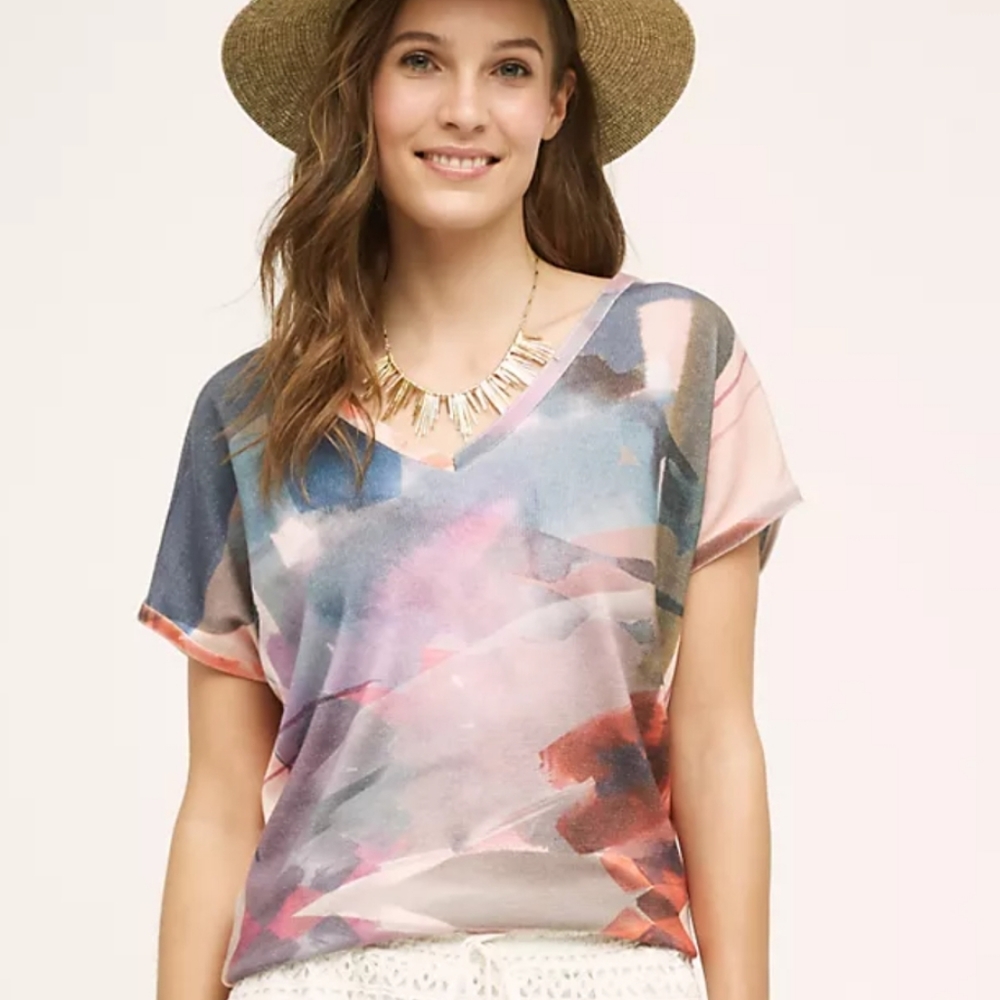 Exclusive Anthro Brushstrokes Pullover, Size M, Excellent Condition